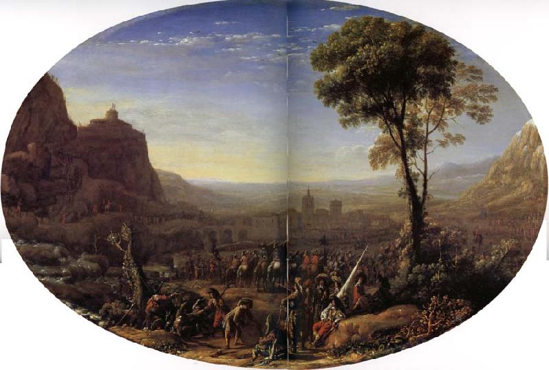 Gellee Claude,dit le Lorrain Le Pas de Suze force par Louis XIII Sweden oil painting art